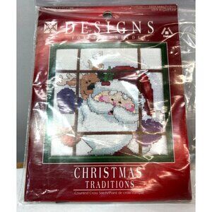Designs For The Needle Christmas Traditions Santa Peeking Cross Stitch Kit